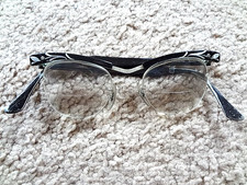 VINTAGE BAUSCH  LOMB 50s Cat Eye Glasses Aluminum 1/10 12K Gold Filled Bridge
