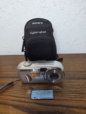 Sony Cyber-Shot DSC-P73 4.1MP Digital Camera Silver Tested W Case And Card
