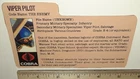 1983 G.I. Joe ARAH COBRA VIPER PILOT Peach File Card ONLY Hasbro