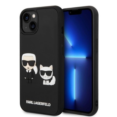 Karl Lagerfeld Hülle Für iPhone 14 Schwarz Karl&Choupette Ikonik 3D