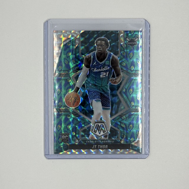 2021-22 Panini Mosaic Peacock Rookie Prizm #244 JT Thor Hornets