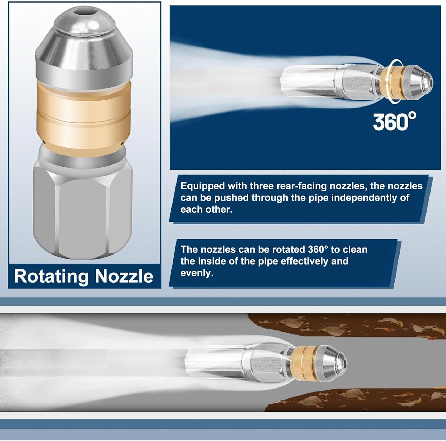 Sonda Sturatubi 15M 180Bar | Tubo Idropulitrice Compatibile Karcher Lavor - 3
