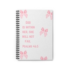 Inspirational Spiral Notebook - Pink Bows, Motivational Journal, Gift for ... 