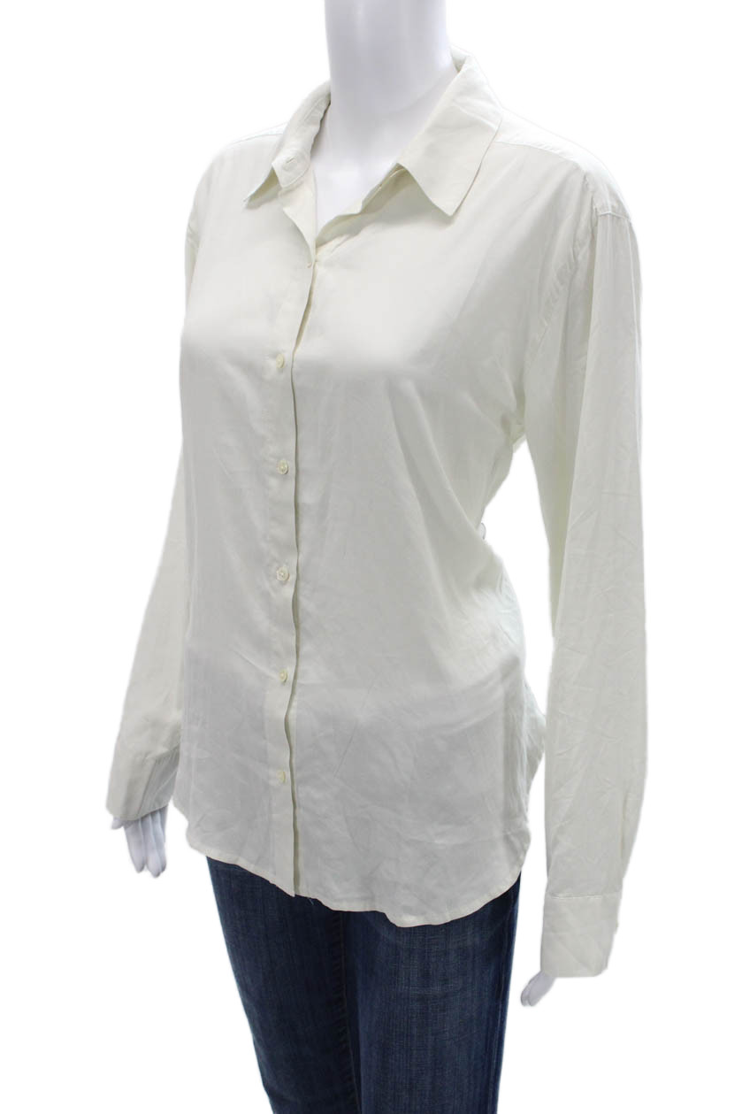 James Perse Womens White Collared Basic Button-Up… - image 3