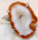 Natural Crystal Agate 925 Solid Sterling Silver Ring Jewelry Sz 7.5 @18-1 — photo 1