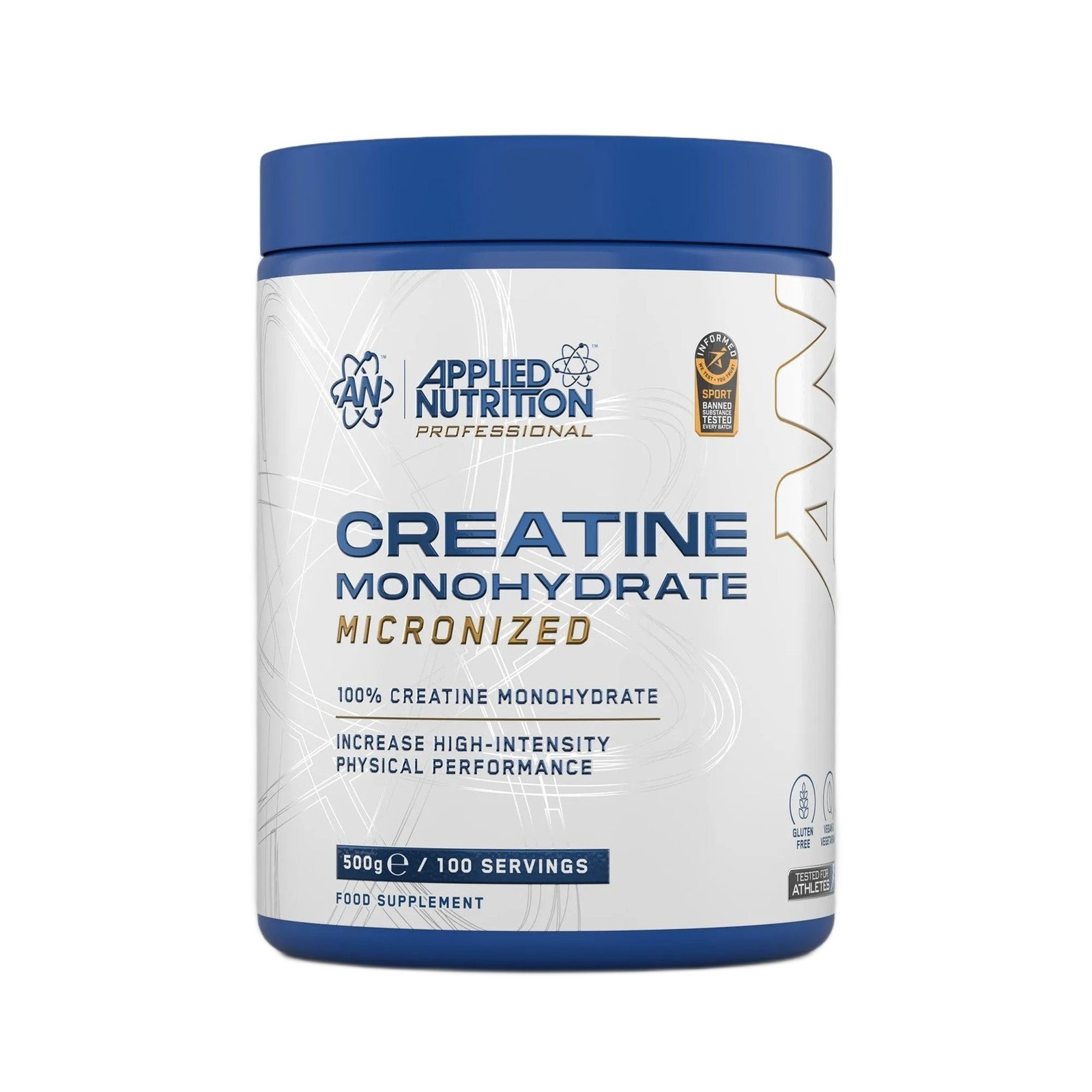 Applied Nutrition Creatine Monohydrate Powder 500g Unflavoured Pure Micronised
