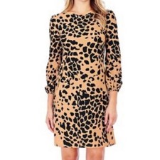 Jude Connally “Jude Cloth” Chloe Cheetah Shift Mini Dress Tan Size Large