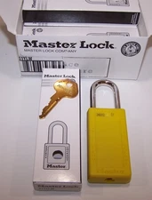 Lot of 6 Master Lock 411YLW KEYED DIFFERENT Padlocks YELLOW