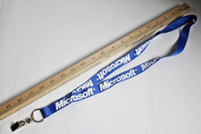 Vintage Microsoft Badge Holder Promotional Lanyard with Clip 9e7