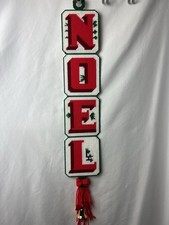 Vintage NOEL Plastic Canvas Needlepoint Christmas Wall Hanging Handmade