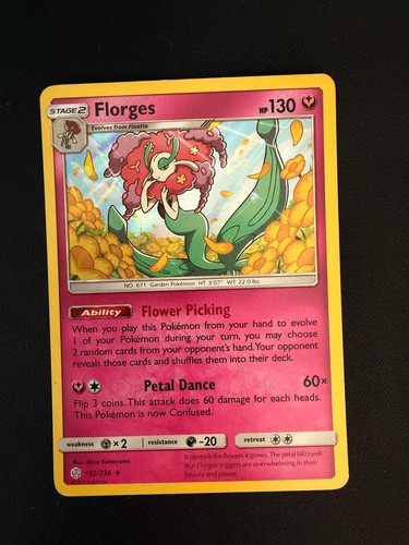 Florges 152/236 Holo Rare Cosmic Eclipse Pokemon Lightly Played