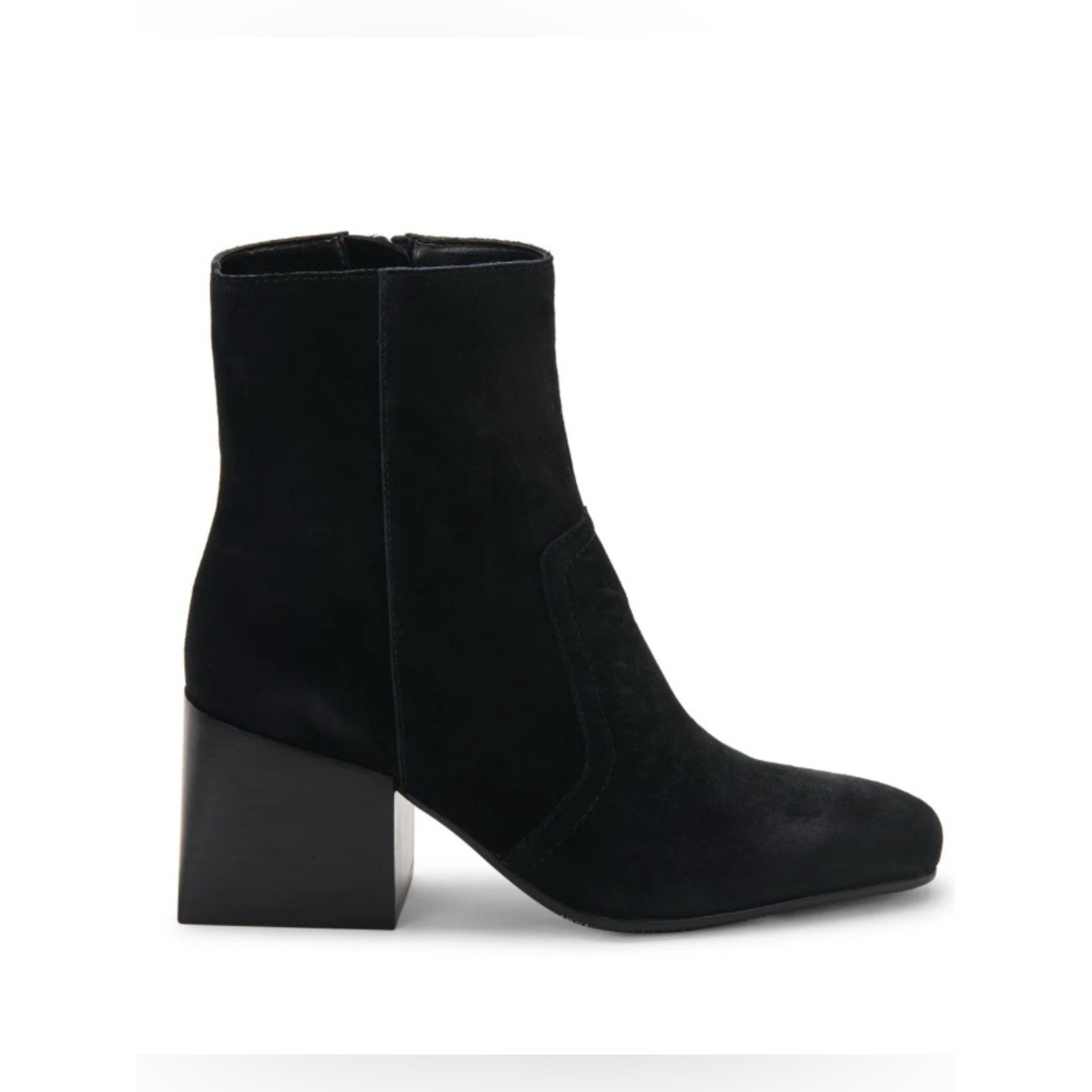 Blondo Salome Waterproof Cow Suede Ankle Boots Black Block Heel 9.5M