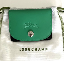 Longchamp Le Pliage Xtra Leather Green/Black Card Holder Wallet