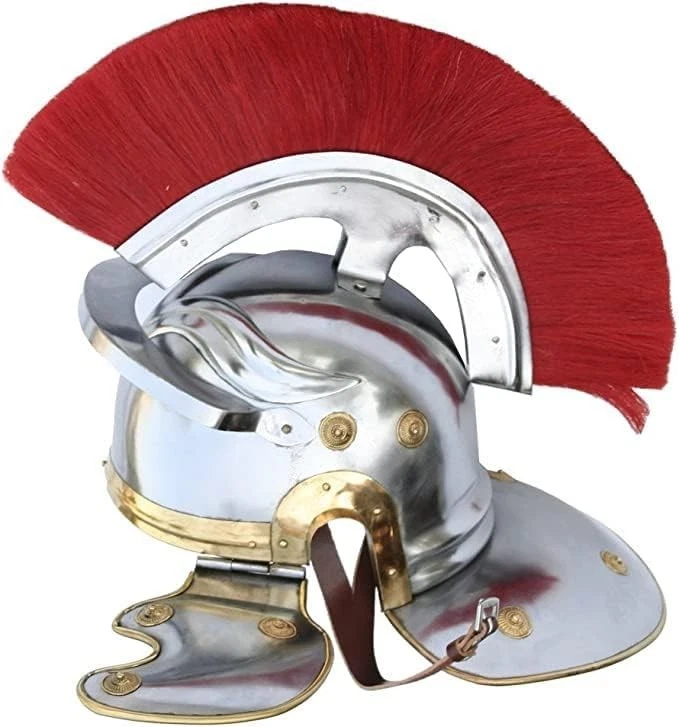Armadura capacete histórico medieval guerreiro romano imperial centurião aço 18G - Imagem 2 de 4