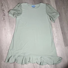 Cece mint Green Mini dress with sheer sleeves