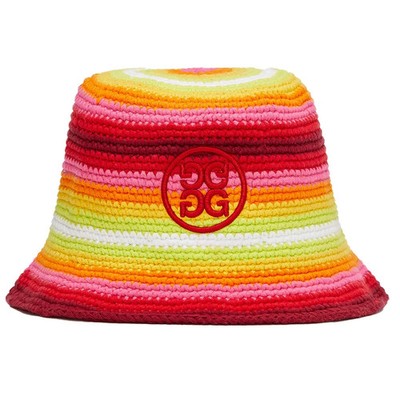 Nagelneu! G/Fore Striped Circle G's Crochet Bucket Hat: Lava Multi