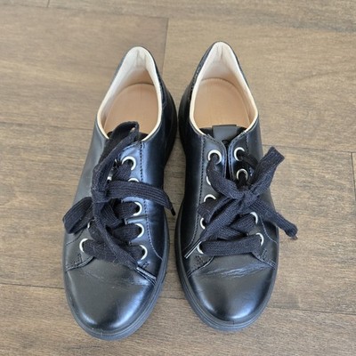 Ecco Black Leather Street Tray Laced Sneaker Size 35 5-6
