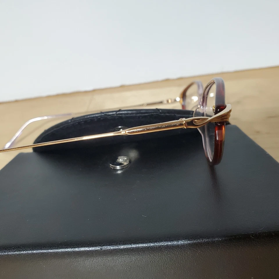 Delicadas monturas de anteojos con logotipo vintage Paris ojo de gato hechas en Francia con estuche Foto 3 de 4