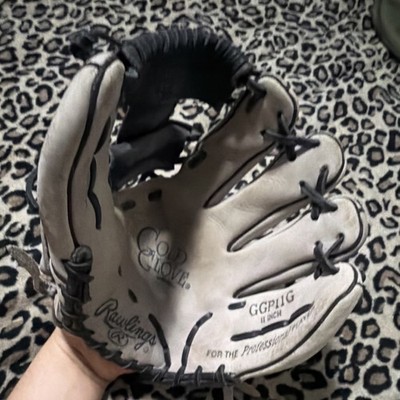 Rawlings GGP11G 11 Inch Leather Baseball Softball Glove Gray Black Lace Closure