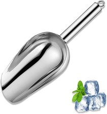 Metal Ice Scoop 6 Oz  Kitchen Ice Scooper for Ice Maker, Small Food Scoops Silver