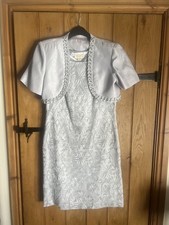 Monsoon Occasion Dress & Jacket Size 12 Silver Grey, Worn Once stunning