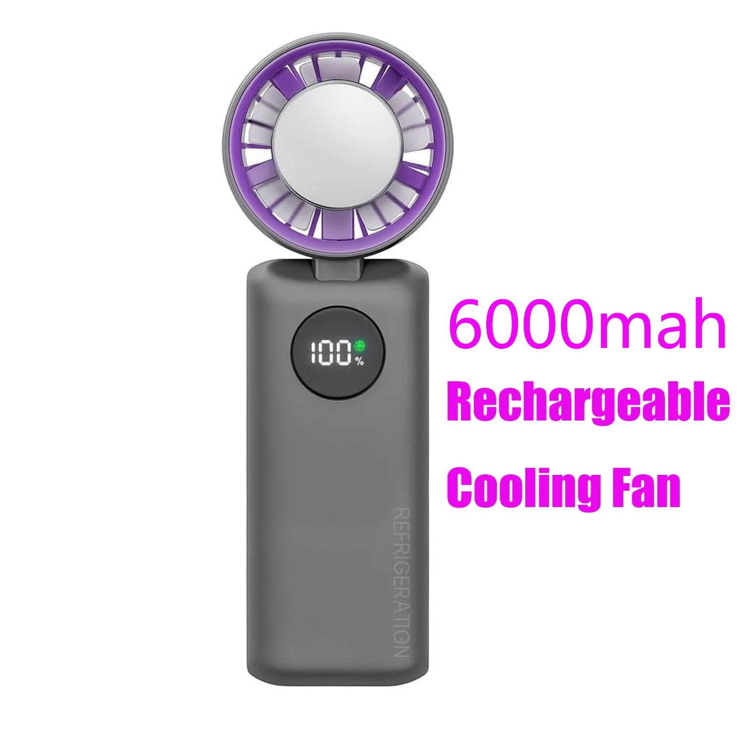 6000mah Portable Mini Semiconductor Ice Fan with LED Display Core  Cooling Fan 2