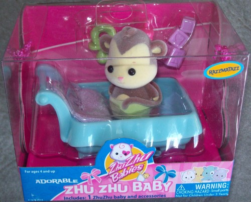 Manta adorable cochecito de bebé Zhu Zhu BABIES hámster Tots mascotas y 3 accesorios - Imagen 53 de 98