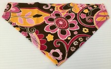 Floral on Brown Medium Over the Collar Dog Bandana Pet Accessory