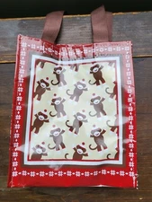 Cracker Barrel SOCK MONKEYS Reusable Tote Shopping Bag 