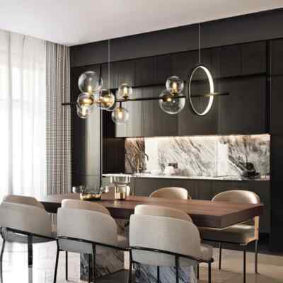 Nordic Chandelier - 7 or 10 Orbital Globes -