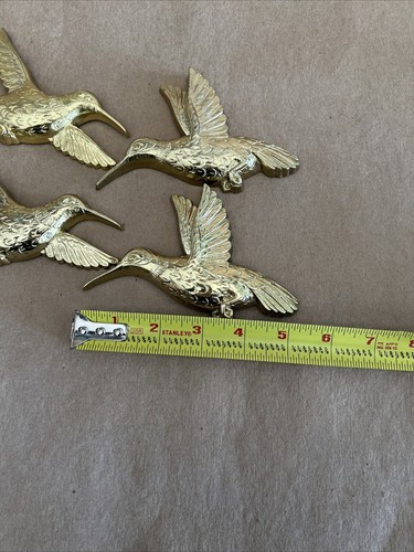VINTAGE 4 HOMCO HUMMINGBIRDS GOLD COLOR HOME INTERIOR DECOR WALL ART MADE IN USA - Bild 14 von 17