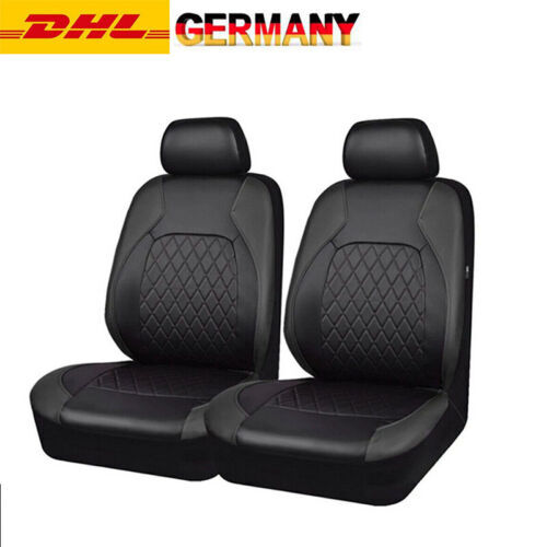 Passend für VW Caddy Sitzbezüge 2 Front Schonbezüge Kunstleder Schwarz - Bild 1 von 9