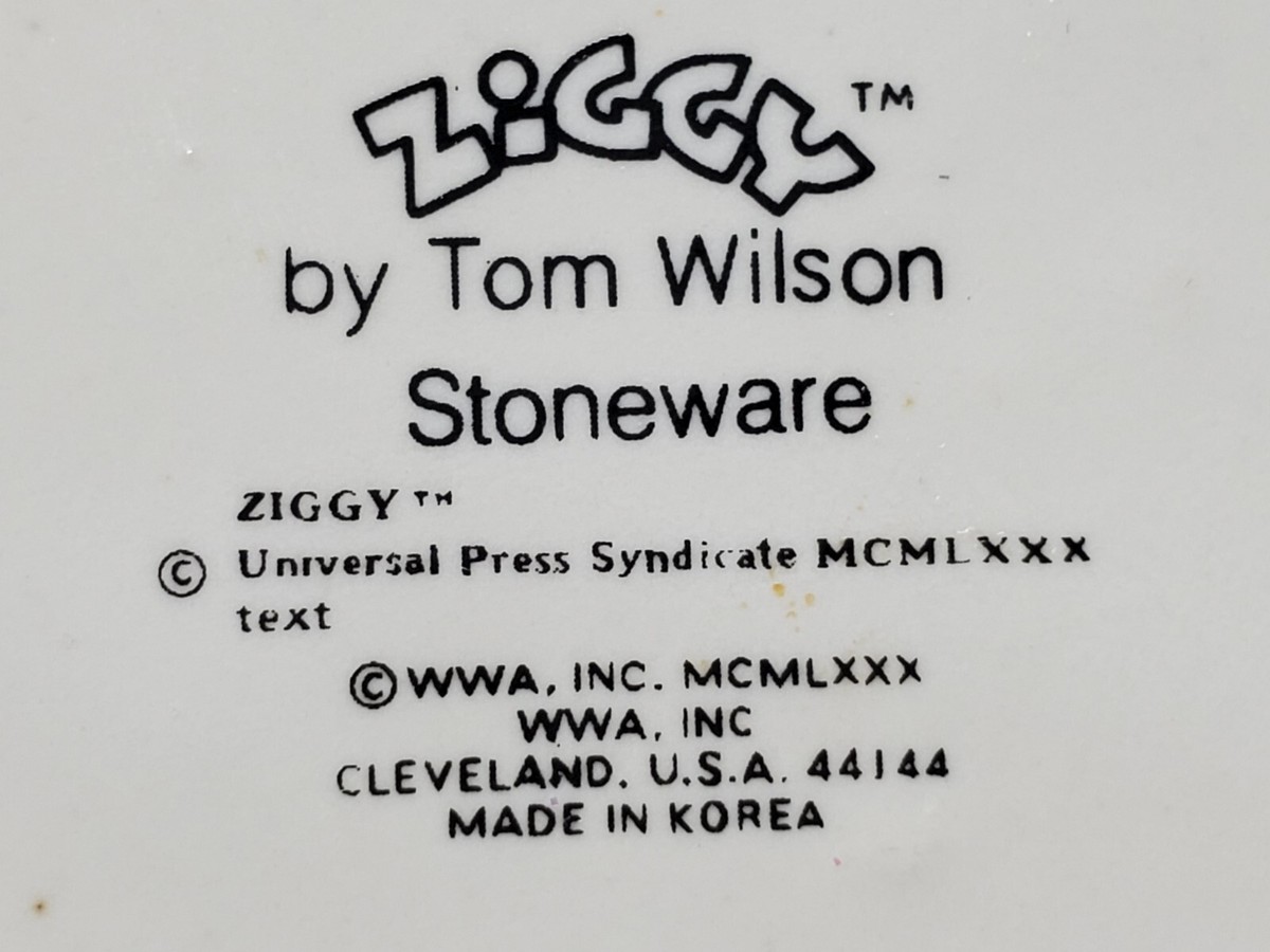 Vintage Ziggy by Tom Wilson Stoneware Ashtray WWA Inc. 1979