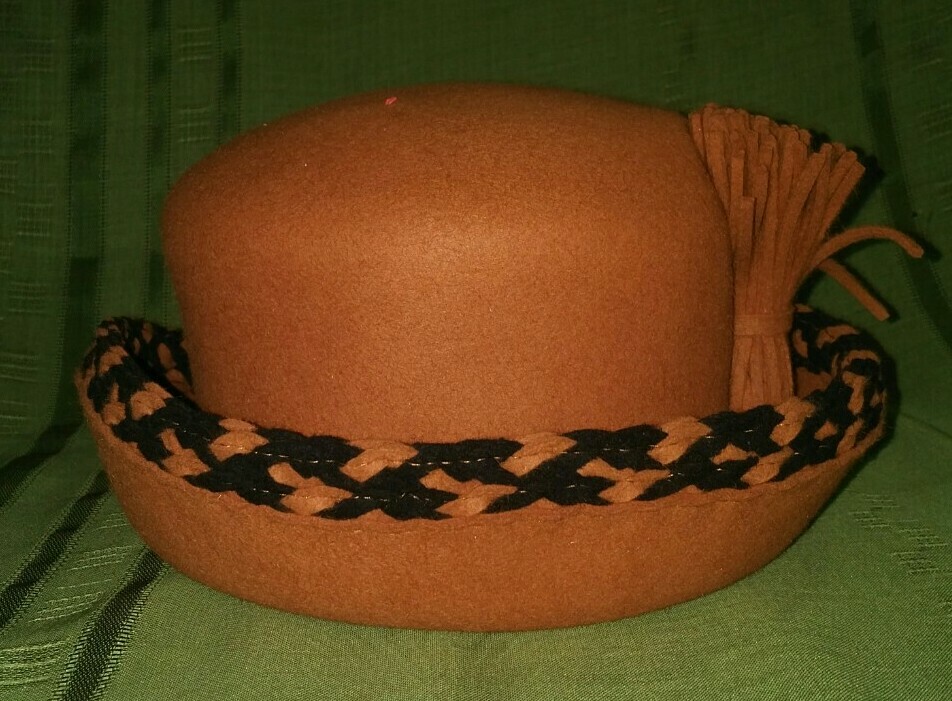 Beautiful Dress Hat / Church Hat by b Michael N Y Wool Felt Hat, Designer B Michael, Ivory White Swirl  main image 4