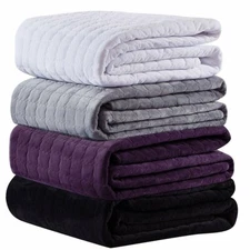 Plush Velvet Coverlets Quilted Checkered Bedspread All Seasons
