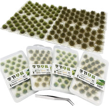 128pcs Static Grass Tufts Model Kit Fake Moss with Tweezers for Train Scenery