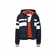 NEW Bogner Womens Sport Jacket Navy Blue Size 10 Hooded Coat MSRP 900 Designer