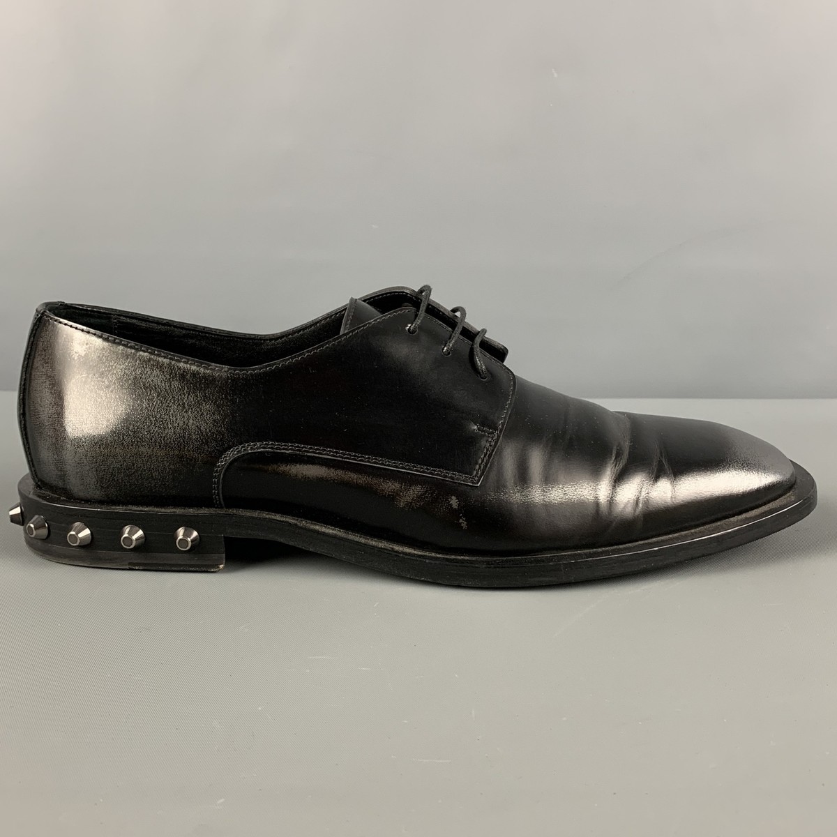 JIMMY CHOO Misura Nero Grigio Ombre Scarpe IN Pelle Con Lacci