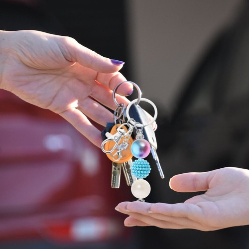 8 Pcs Beaded Key Chain Beadable Rings Reusable Keychain Miss Man - Picture 9 of 12