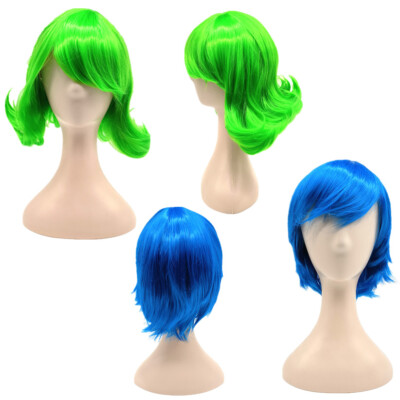 Movie Inside Out Disgust/Joy Cosplay Wig Green wig Disgust Cosplay Costume  Party UK