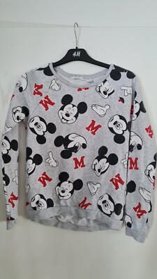 H&M Mädchen Disney Mickey Mouse Pullover Gr.  170, Grau