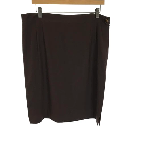 Minigonna donna taglia 14 Valentino marrone vintage lana Made in Italy