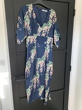 Fab Blue Wisteria FloralWrap Dress By Darling Size 14