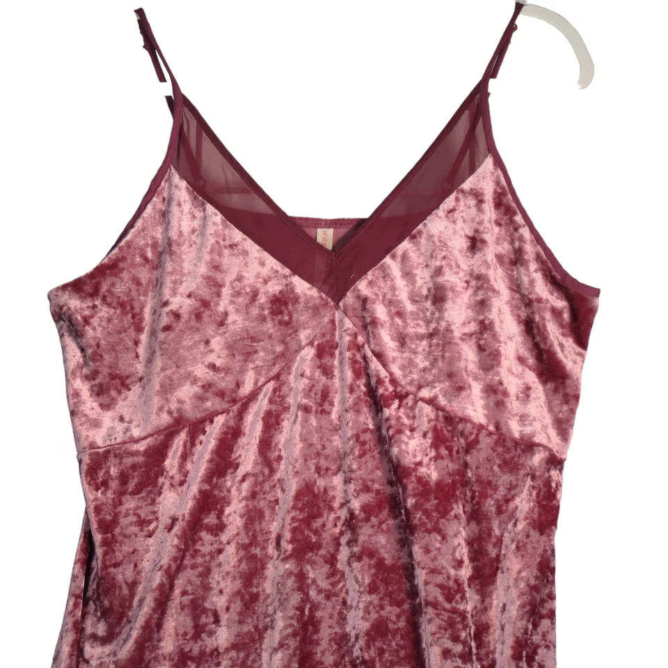 Camisón romántico para mujer talla XL rosa aplastado elástico terciopelo lencería Foto 2 de 4