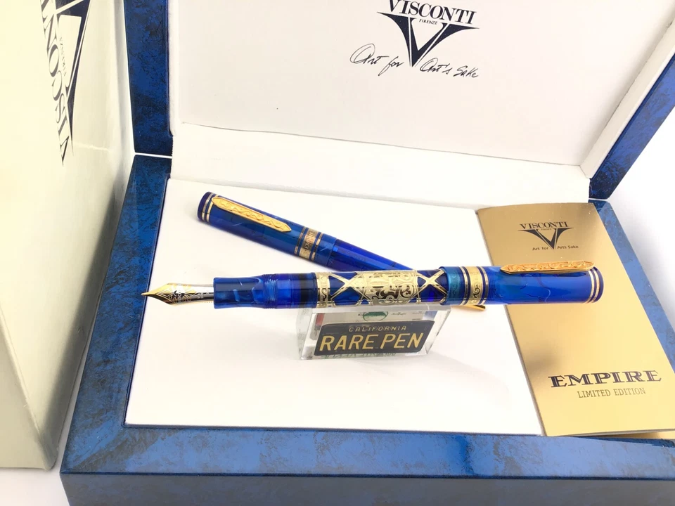Visconti Empire VERMEIL Overlay LE Fountain Pen & Ballpoint Set NEW Year 2000 - Image 4 of 4