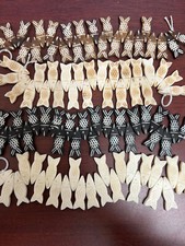 100 PCS BLACK WHITE BROWN WAVY FISH BONE BEADS 30 MM