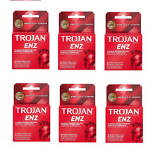 Trojan ENZ Non-Lubricated Premium Latex Condoms 3 ct  Pack of 6 