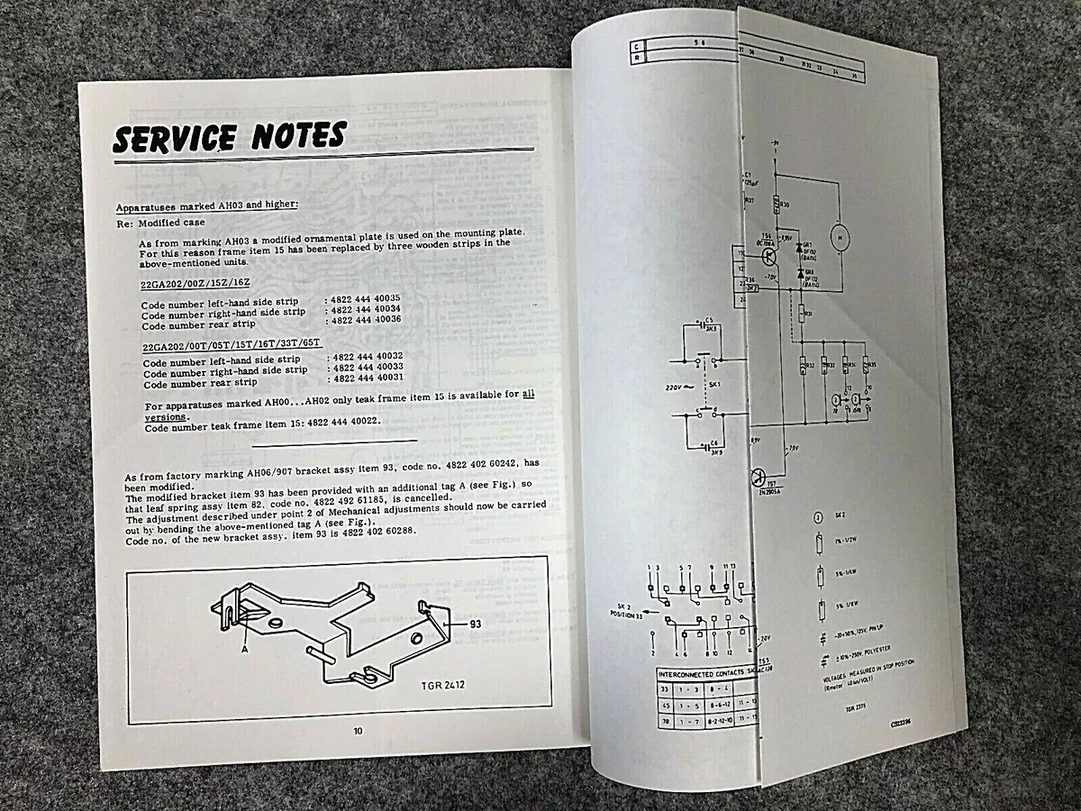 Philips Service Manual GA202 Turntable | EBay