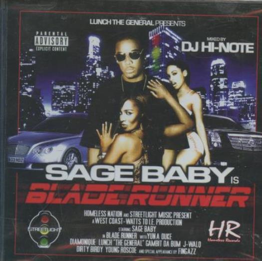 Sage Baby: Blade Runner MUSIC AUDIO CD hip hop rap mix! Homeless Records SEALED