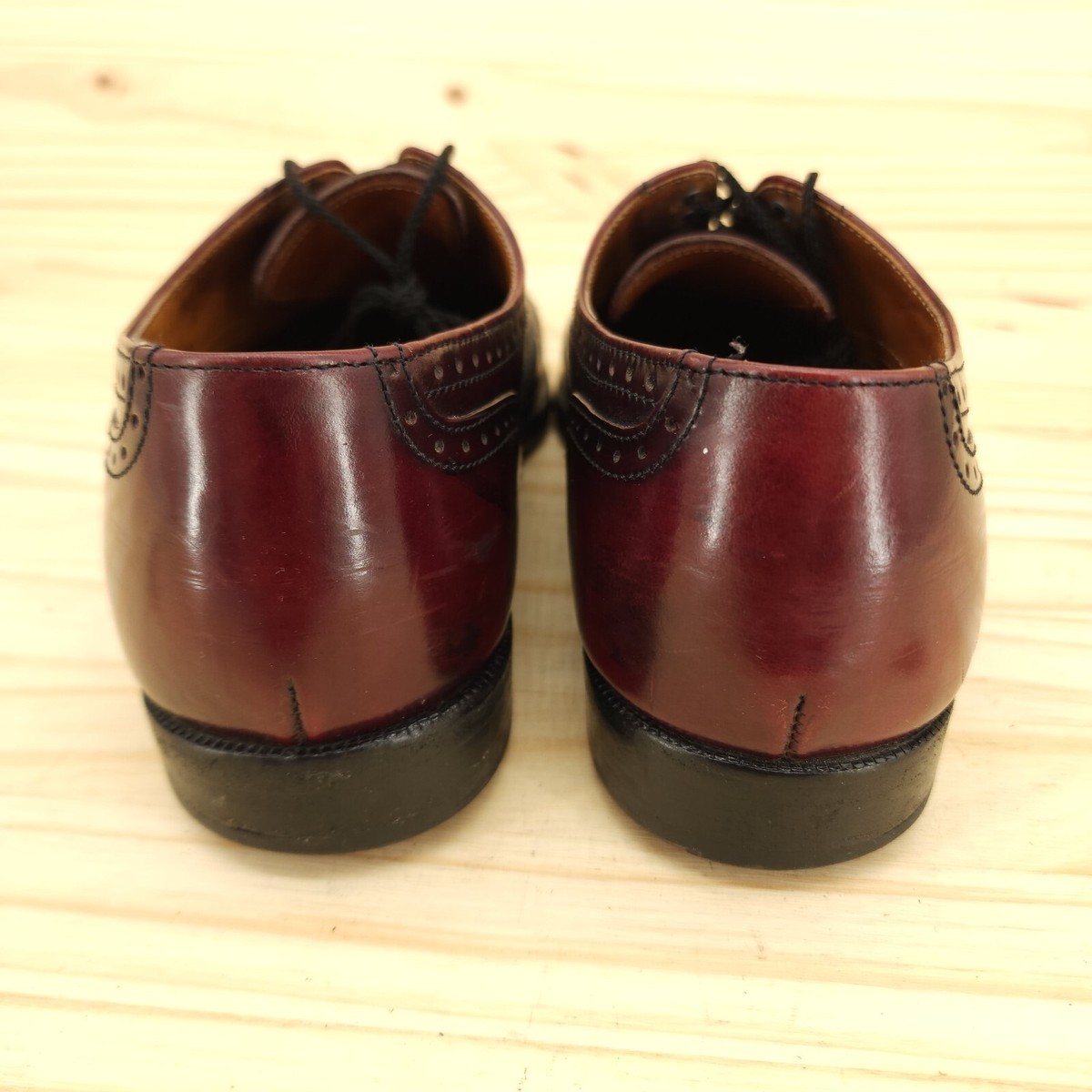 Vtg Cole Haan Wingtip Oxfords Sz 9.5 D Burgundy Leather Dress Shoes Made USA Vintage 90s Cole Haan Oxford Tie Shoes, Oxblood, Dark Brown  main image 3